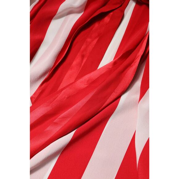 NWT Dolce & Gabbana Red White Striped Silk Crepe De Chine Blouse IT 42 M - Picture 8 of 11